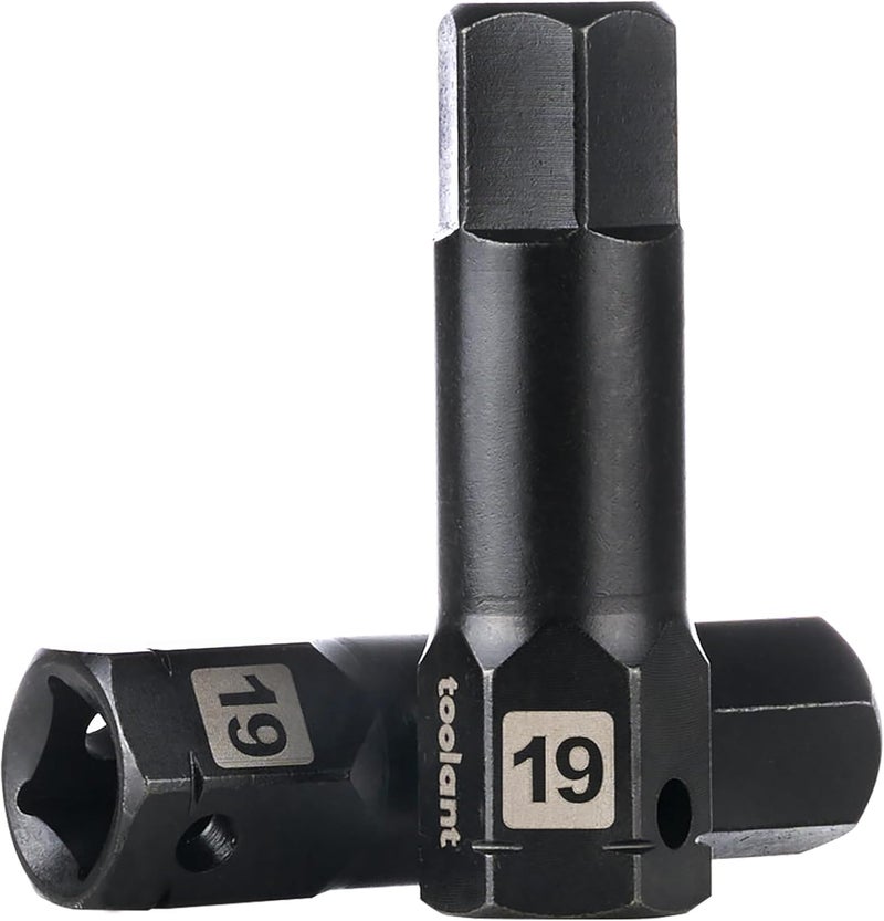 toolant 1/2" drive 19mm impact hex bit socket set 2PCS, Hex Drive, S2 Steel Air Drive Allen Socket set,Impact Grade，Anti-Roll Design - Image 1